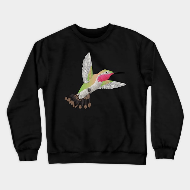 Hummingbird - Pink Crewneck Sweatshirt by Pet & Nature Lovers